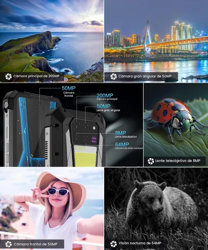 Vista 6 de 8849 Tank 3 Pro - Teléfono celular resistente desbloqueado, Android 14, resistente al agua, con proyector, 6.79 pulgadas, 23800 mAh, 5G, teléfonos