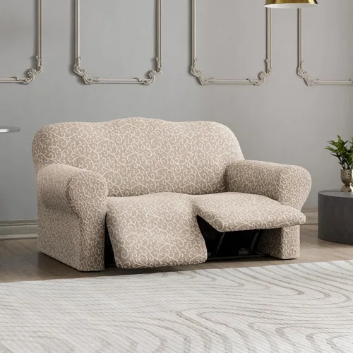 Vista 2 de PAULATO BY GA.I.CO. Funda para sofá biplaza reclinable, funda reclinable, funda de tela suave, protector elástico de ajuste de forma de 1 pieza