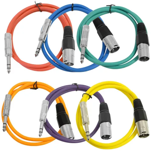 Vista 14 de Seismic Audio SATRXL-M2Black6 - Cable de conexión XLR macho a TRS de 2 pies, color negro
