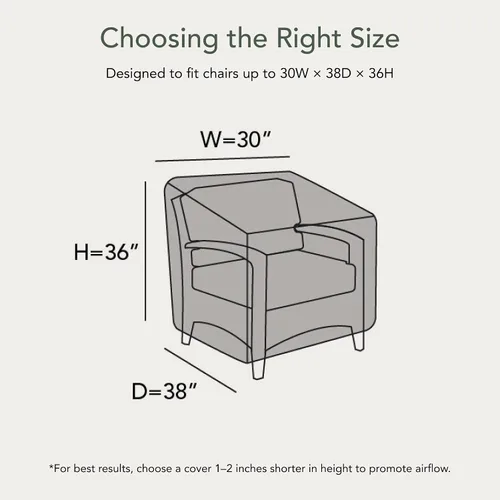 Vista 2 de Covermates Funda clásica para silla de exterior, paquete de 2, 30 pulgadas de ancho x 38 pulgadas de profundidad x 36 pulgadas de alto, resistente