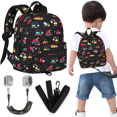 Vista 15 de Accmor Mochila para niños pequeños con correa, lindas mochilas para niños con eslabón de muñeca antipérdida, mini mochila para bebé, arnés