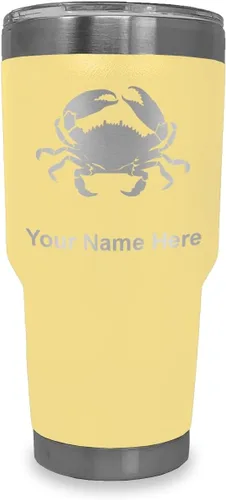 Vista 8 de LaserGram Vaso aislado al vacío de 20 onzas, cangrejo, grabado personalizado incluido (camuflaje verde)