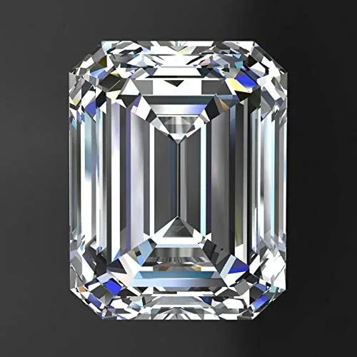 Vista 2 de GEMHUB VS+ Moissanita de corte esmeralda blanco FF, color moissanita facetada esmeralda moissanita piedra suelta para colgantejoyería de anillo