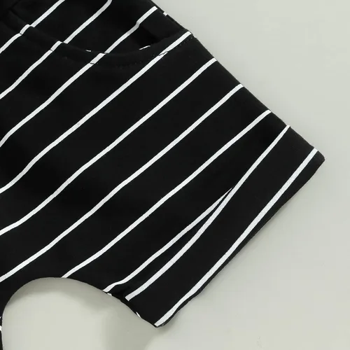 Vista 5 de Conjunto de pantalones cortos para niños pequeños, camiseta estampada junto al mar, 2 piezas, ropa de verano