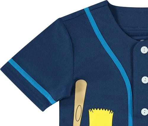 Vista 3 de The Simpsons Homer, Bart, Lisa - Camiseta de béisbol de malla con botones para niños
