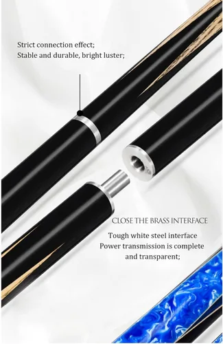 Vista 8 de Tacos de billar profesionales 145cm Snooker cue, 3/4 Split, 17-18 oz, Chinese Black Eight, American Nine Ball(Color:a,Size:10mm)