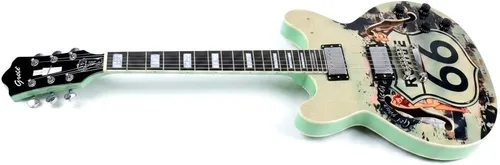 Vista 5 de Grote Guitarra eléctrica a escala completa, cuerpo semihueco, trastes de acero inoxidable (66 rutas)