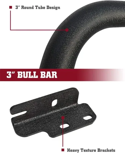 Vista 6 de TAC Barra de Defensa 3" Textura Negra Compatible con Ford Bronco SUV 2021-2025, Parachoques Delantero, Protector de Parrilla, Protector de Cepillo