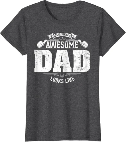 Vista 3 de This is what a awesome dad looks like vintage style design T-Shirt, Negro