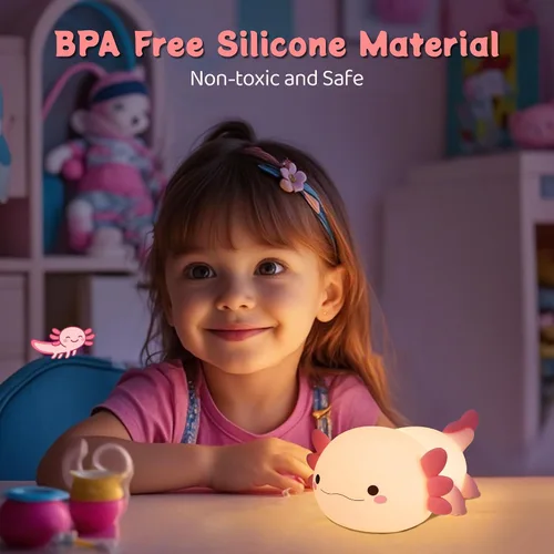 Vista 2 de YuanDian Luz Nocturna de Ajolote, Regalo para Adultos, Adolescentes y Bebés. Decora el Dormitorio de los Niños con Lindas Luces Nocturnas de Ajolote