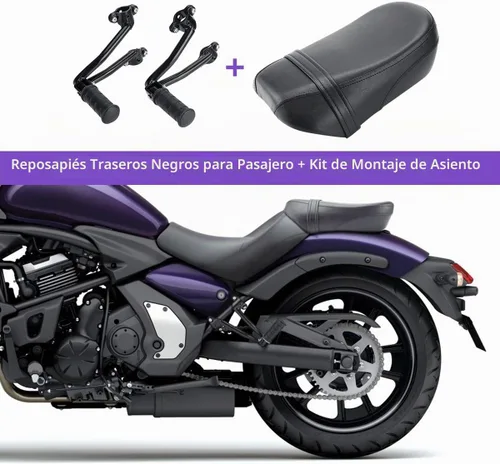 Vista 3 de Kit de estriberas y asiento de pasajero para Kawasaki Vulcan 650 VN650 2015-2025