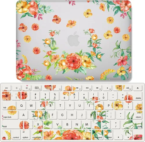 Vista 8 de IVY Para MacBook Pro (15 pulgadas, 2016-2019, modelos: A1707 / A1990) Flower Garland Clear Case con cubierta de teclado - A