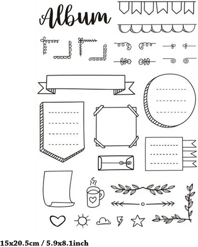 Vista 4 de Sellos transparentes para hacer tarjetas, sellos de goma transparente para álbumes de recortes, álbumes de fotos, sellos en relieve, decoración