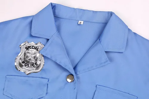 Vista 8 de Gortykor Disfraz de oficial de policía para niñas, uniforme de policía para niñas, disfraz de cosplay de policía