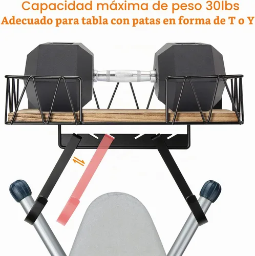 Vista 5 de TJ.MOREE Soporte de Pared para Tabla de Planchar – Colgador de Plancha y Tabla de Planchar para Cuarto de Lavado, Decoración del Cuarto de Lavado