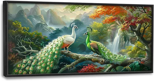 Vista 32 de Arte de pared grande de soldado para sala de estar, bandera patriótica de Estados Unidos, decoración en lienzo con marco militar, impresiones