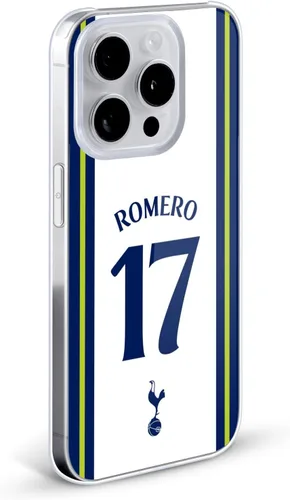 Vista 2 de Head Case Designs Officially Licensed Tottenham Hotspur F.C. Cristian Romero 2022/23 Players Home Kit Hard Back Case Compatible with Apple iPhone