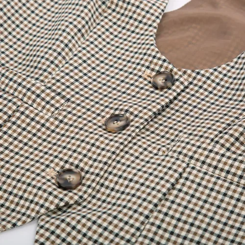 Vista 5 de GRACE KARIN Chaleco para mujer, estilo vintage, steampunk, espalda cruzada, jacquard