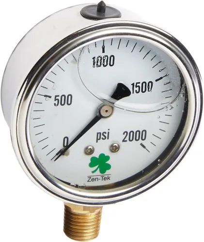 Vista 14 de Zenport LPG30 Zen-Tek Glicerina Medidor de presión relleno de líquido, 30 PSI, caja de 10