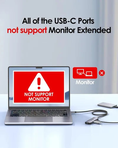 Vista 2 de LENTION Hub USB C de 4 puertos con cable largo de 2 pies, adaptador multipuerto USB C Hub 4 x tipo C 3.2 10Gbps, divisor USBC de carga PD de 100 W