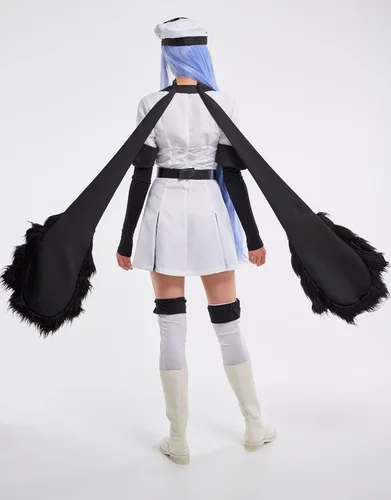 Vista 3 de Miccostumes Disfraz de uniforme de anime para mujer disfraz de cosplay con accesorio para el cuello cinturón gorro medias