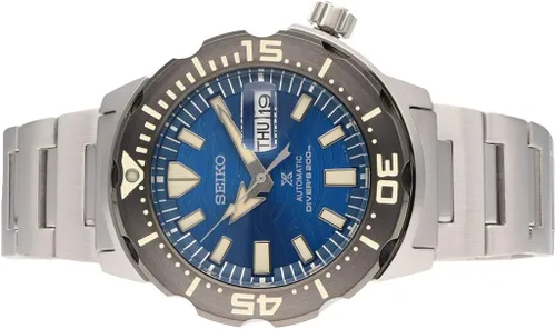 Vista 6 de Seiko Prospex Save The Ocean Diver's - Reloj con esfera azul de 656.2ft SRPE09K1, Azul