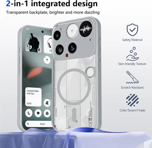 Vista 695 de Funda magnética transparente compatible con Xiaomi 17T, color negro 2 en 1 PC + TPU cubierta de teléfono a prueba de golpes, carcasa protectora