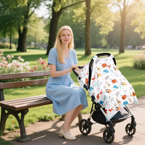 Vista 7 de ManFaiSky - Funda de asiento de coche para bebé, fundas suaves para asiento de automóvil para bebé, funda de lactancia multiusos y toldo