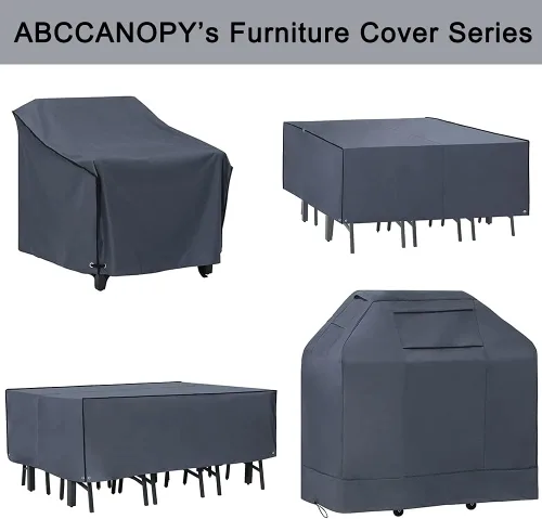 Vista 7 de ABCCANOPY Funda para silla de patio, apilable, impermeable, para exteriores, duradera, resistente a los rayos UV, de poliéster, funda para muebles