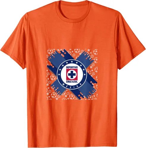 Vista 43 de Camiseta con logotipo de CAZ, Azul / Patchwork, S