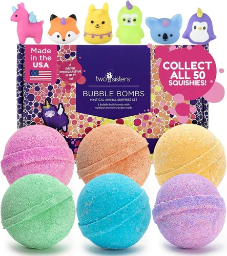 Vista 10 de Bombas de baño de dinosaurios para niños con juguetes sorpresa en el interior (paquete de 6) – Bombas de baño de burbujas grandes para niños y niñas