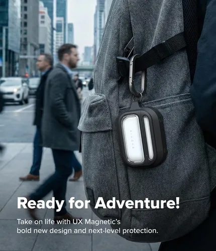 Vista 3 de Ringke UX - Funda magnética para AirPods Pro 3, a prueba de golpes, con mosquetón, transparente