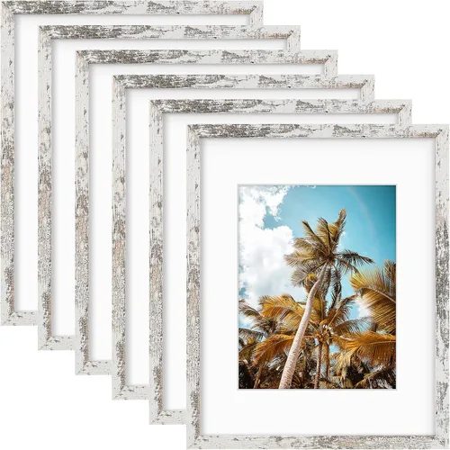 Vista 123 de Frametory, Marco de fotos de 11 x 14 pulgadas con paspartú para fotos de 8 x 10 pulgadas, moldeado ancho de vidrio de alta definición, accesorios