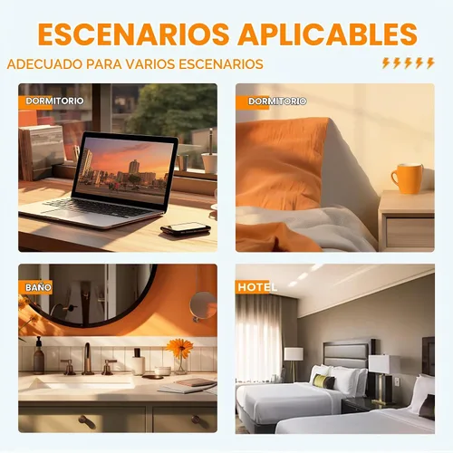 Vista 6 de TESSAN Extensor de enchufe múltiple, protector contra sobretensiones Blanco