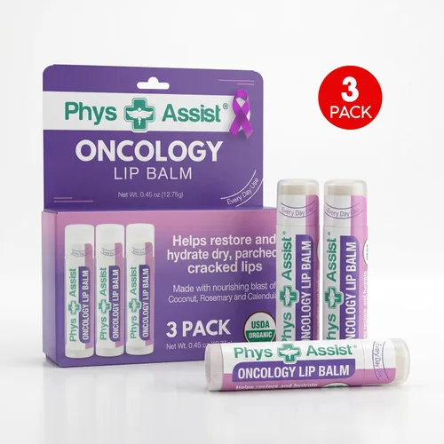 Vista 7 de PhysAssist Oncology Lip Balm USDA Organic - Cuidado de labios hidratante paquete de 3 Para labios secos, resecos y sensibles, caléndula orgánica