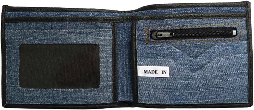 Vista 5 de Bijoux De Ja Monedero Billetera Billetera Pequeña Vaquera Azul Unisex, Mezclilla azul, Cartera francesa