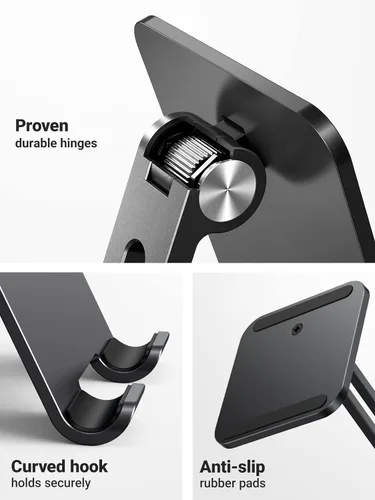 Vista 6 de Soporte para Tablet UGREEN Compatible con iPad Soporte de Escritorio Ajustable Base de Aluminio Más Gruesa Compatible con iPad Pro Air Mini 13 12.9