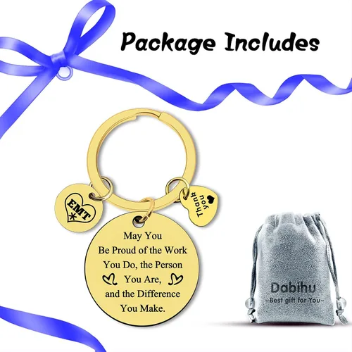 Vista 7 de Dabihu Emergency Medical Graduation Gifts EMT Keychain Emergency Nurse Medical School Gift Medical Student Paramedic Keyring