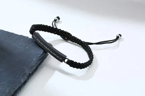 Vista 65 de Pulsera de urna personalizada para cenizas, recuerdos de joyería de cremación para mujeres y hombres, pulsera ajustable de cuerda tejida hecha a