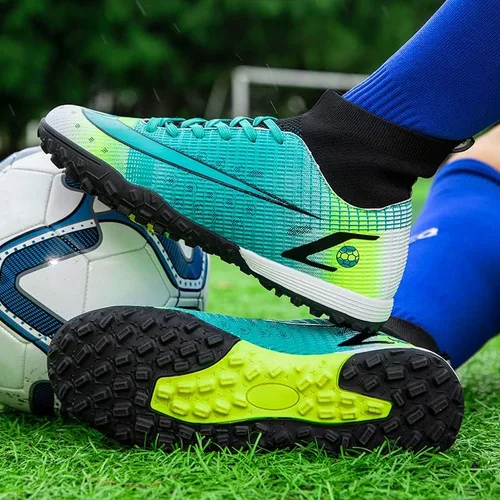 Vista 6 de Liuliuroupp Tacos de fútbol para hombre, zapatos de fútbol profesionales para interioresexteriorescompeticionesentrenamientoatléticos para niños