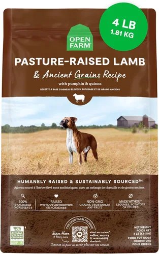 Vista 24 de Open Farm - Alimento seco para perros con cerdo y granos ancestrales, receta de cerdo criado de forma humanitaria con granos sanos, sin saborizantes