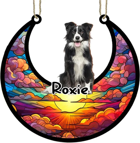Vista 43 de LOVELYPOD Adorno de Navidad personalizado para perro pastor australiano, atrapasoles conmemorativo, adorno de Navidad de pastor australiano