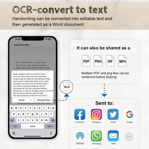 Vista 4 de Bolígrafo Inteligente Digital OPHAYA Set de Bolígrafo y Pizarra Inteligente para Tomar Notas Regalos de Acción de Gracias para Adultos, Mujeres