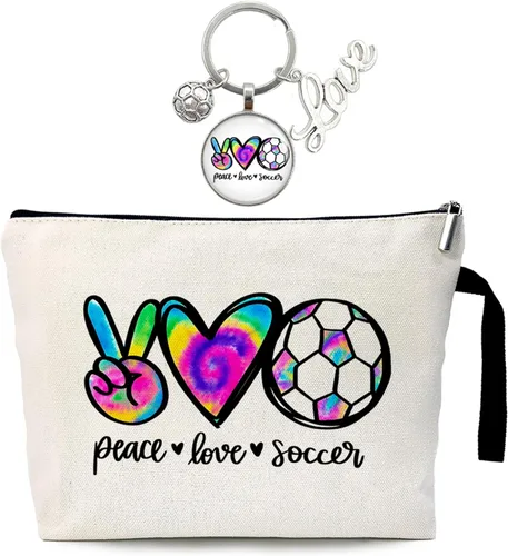 Vista 6 de ZHANTUONE La bolsa de cosméticos Peace Love Yundong no solo es novedosa y única en diseño, sino que también es segura y práctica con una cremallera