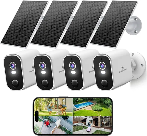Vista 10 de Solar Security Cameras Wireless Outdoor: 2K Battery Powered WiFi Camera with AI Motion Detection for Home - Color Night Vision Spotlight Siren Alarm