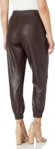 Vista 2 de BCBGeneration Pantalones deportivos de piel sintética con cordón para mujer