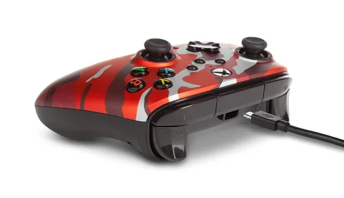 Vista 6 de PowerA Enhanced Wired Controller for Xbox Series XS - Metallic Red Camo, gamepad, wired video game controller, gaming controller, Xbox Series XS