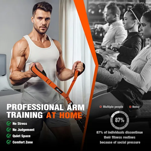 Vista 3 de HPYGN Bandas de resistencia para entrenamiento de brazos, bíceps, tríceps, espalda, abdominales, hombros, bandas de ejercicio resistentes con asas