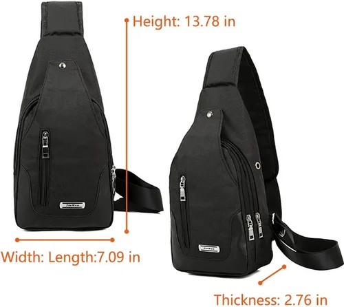 Vista 2 de Mochila tipo bandolera bandolera bandolera para el pecho, bolsa de hombro, pequeña mochila casual para mujeres y hombres, senderismo
