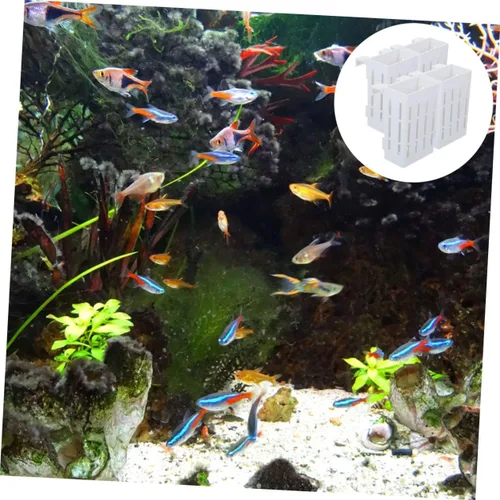 Vista 4 de FOMIYES Cesta colgante para plantas, 4 piezas, soporte para plantas de acuario, decoración de pecera, soporte para plantas de acuario con gancho